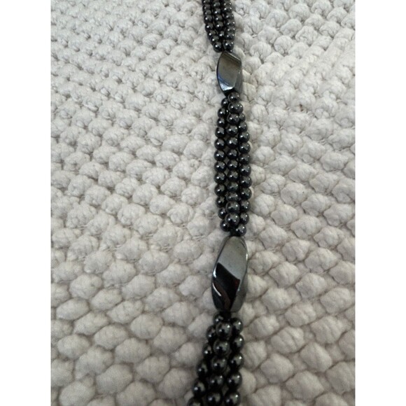 Metalic‎ Black Bead 3 Strand Necklace - Picture 5 of 5